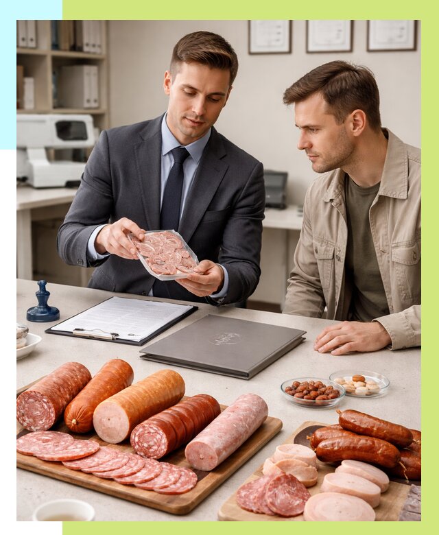 Сертификация колбасных изделий в Карабулаке от 7747 р. | Алешин-Крб