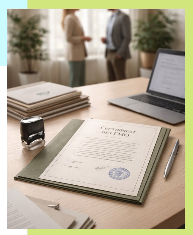 Сертификат без ГМО в Карабулаке от 7747 р. оформить срочно Алешин-Крб