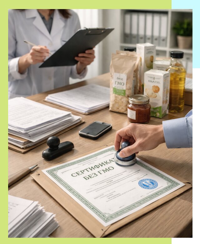 Получение сертификата Без ГМО для продукции в Карабулаке